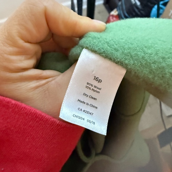 Talbots Green Felt Double Wool Pea Coat - Picture 4 of 5